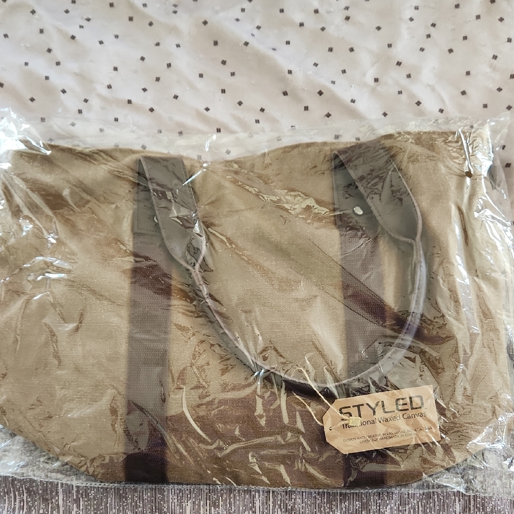 Tan Canvas Tote Bag Factory Sealed